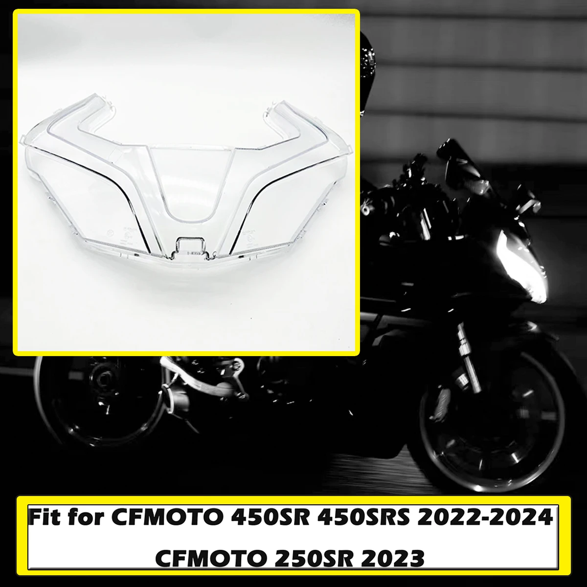 Крышка фар мотоцикла, стеклянная крышка, подходит для CFMOTO 450SR 450SRS 250SR SR250 SR450, абажур для фар
Крышка фар мотоцикла, стеклянная крышка, подходит для CFMOTO 450SR 450SRS 250SR SR250 SR450, абажур для фар