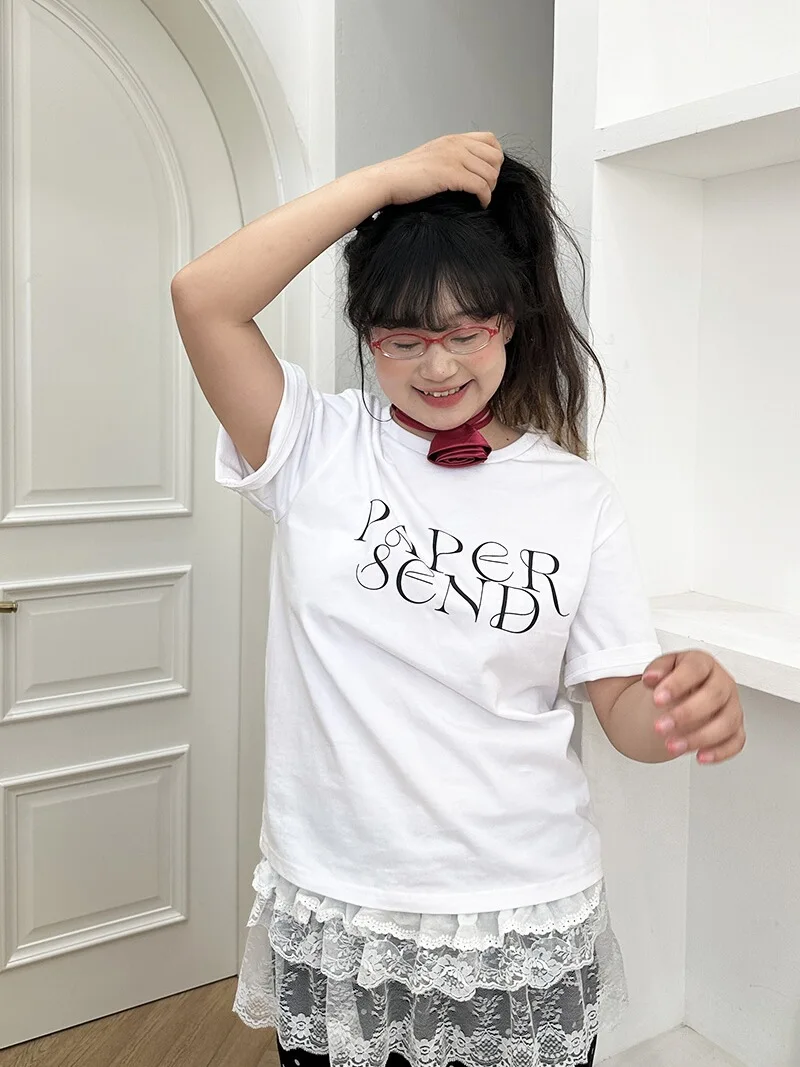 Korean Sle Assorted Breathable ort Sve T-irt Letter Print Casual Cotton Polyester round Ne Summer Top Women's Faion
Korean Sle Assorted Breathable ort Sve T-irt Letter Print Casual Cotton Polyester round Ne Summer Top Women's Faion