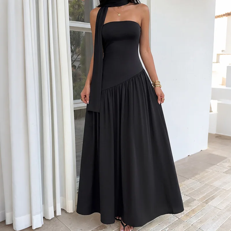 Women Black Off Shouder Guest Wedding Maxi Dress with Neck Scarf Elegant Asymmetric Patchwork Corset Party Evening Dress 2026
Women Black Off Shouder Guest Wedding Maxi Dress with Neck Scarf Elegant Asymmetric Patchwork Corset Party Evening Dress 2026