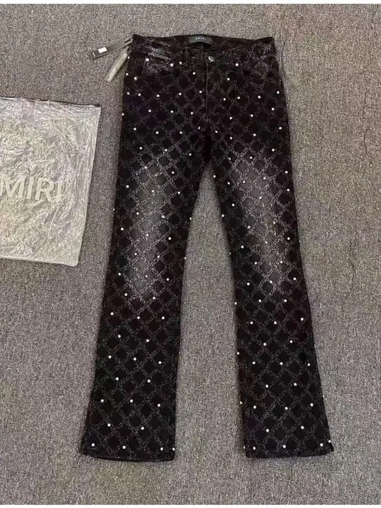American High Street Trendy Diamond Studded Micro Flared Jeans Men Women Spring New Style Fashion Brand High Waist Straight L...
American High Street Trendy Diamond Studded Micro Flared Jeans Men Women Spring New Style Fashion Brand High Waist Straight L...