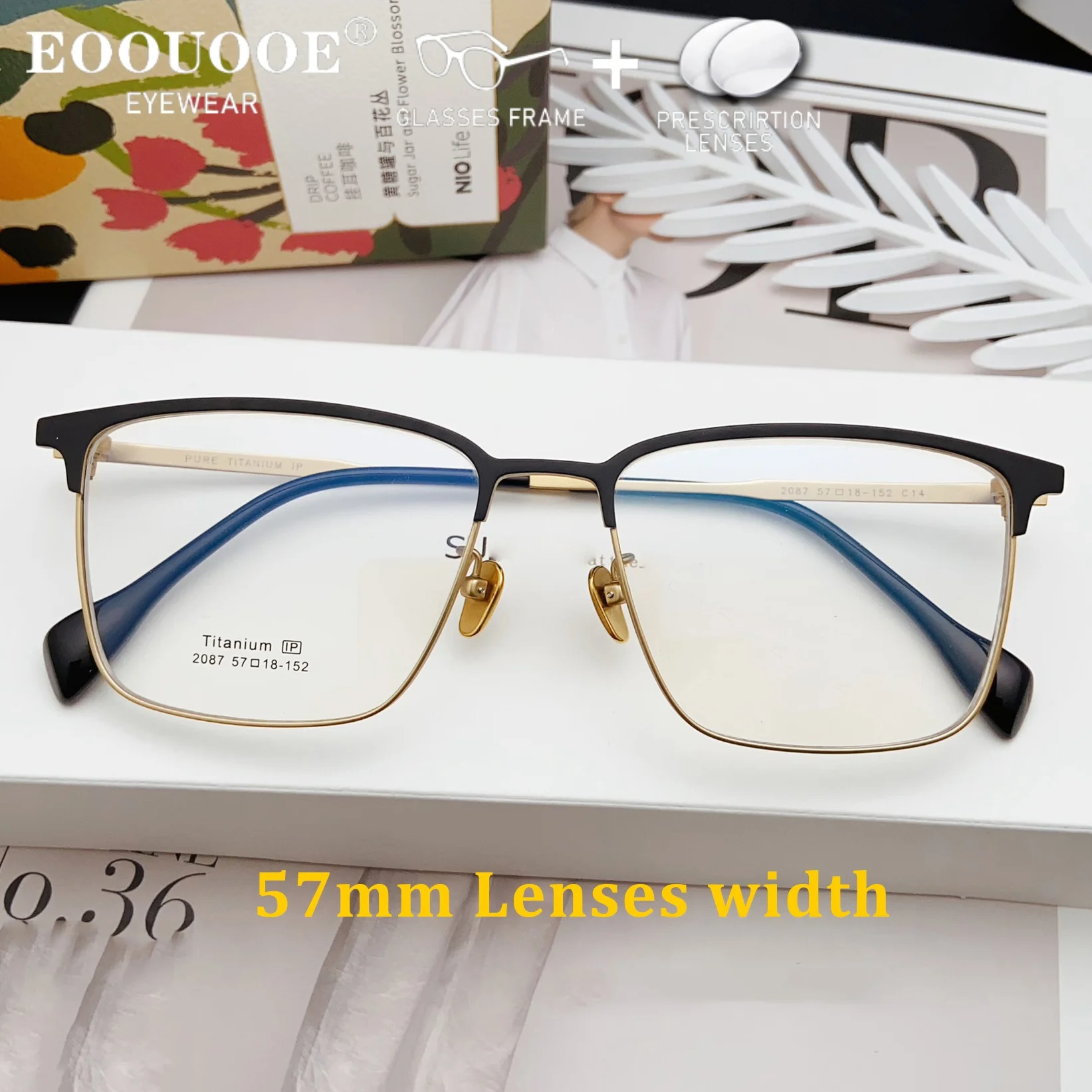 57mm Large Glasses Men Pure Titanium Optical Eyewear Myopia Prescription Myopia Hyperopia Lenses Progressive Anti reflection
57mm Large Glasses Men Pure Titanium Optical Eyewear Myopia Prescription Myopia Hyperopia Lenses Progressive Anti reflection