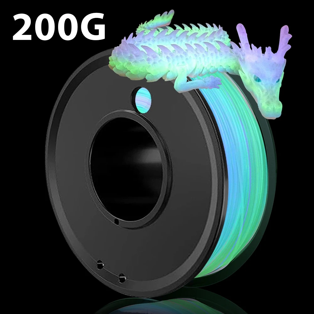 Филамент для 3D-принтера PLA, 1,75 мм, 200 г, светящийся в темноте, радужный, для 3D-печати, сублимационный, радужный материал, 200 г
Филамент для 3D-принтера PLA, 1,75 мм, 200 г, светящийся в темноте, радужный, для 3D-печати, сублимационный, радужный материал, 200 г