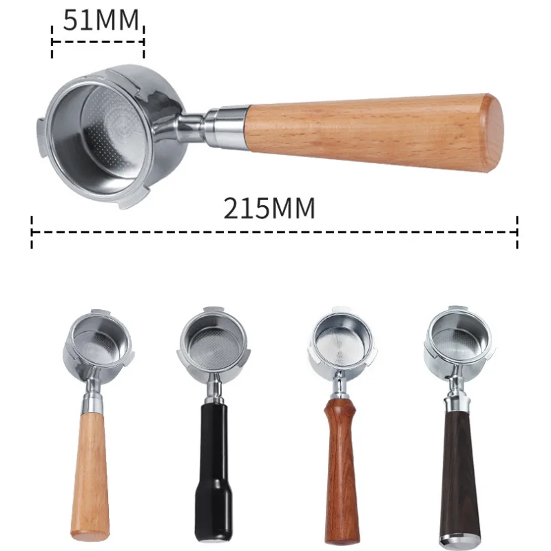 Wooden Espresso Coffee Tools Stainless Steel Basket and Bottomless Coffee Portafilter 51mm Wooden Handle for Coffee
Wooden Espresso Coffee Tools Stainless Steel Basket and Bottomless Coffee Portafilter 51mm Wooden Handle for Coffee