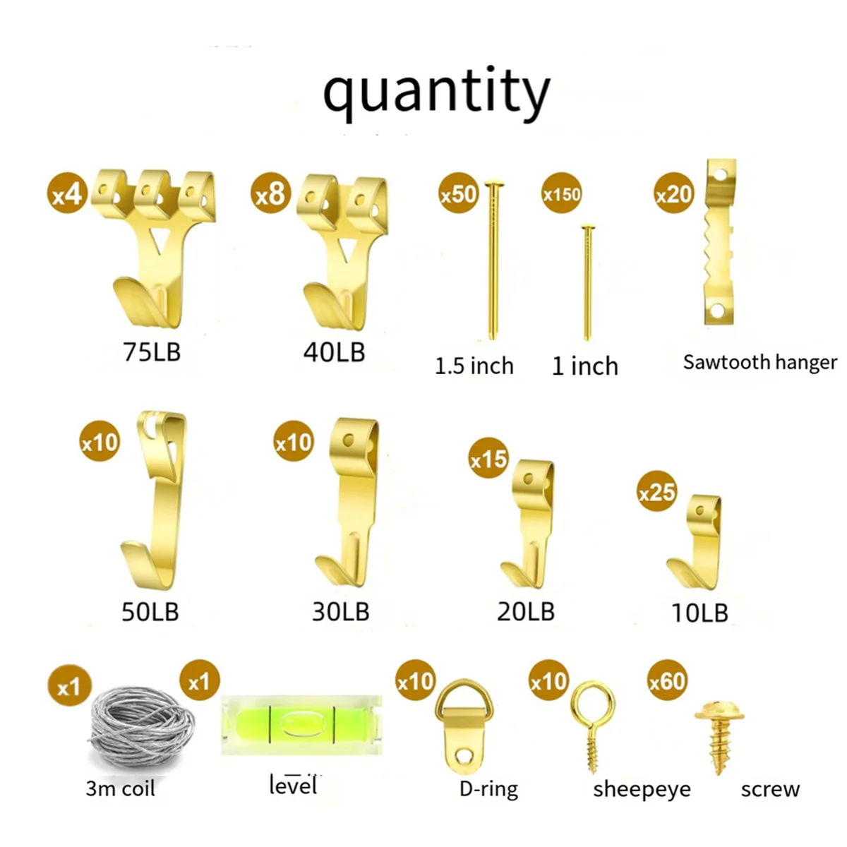 ABIY-372PCS Picture Hooks for Hard Walls, Picture Hanging Kit for Picture Frame Fixing,Picture Hanger Set with Hooks,Sawtooth
ABIY-372PCS Picture Hooks for Hard Walls, Picture Hanging Kit for Picture Frame Fixing,Picture Hanger Set with Hooks,Sawtooth