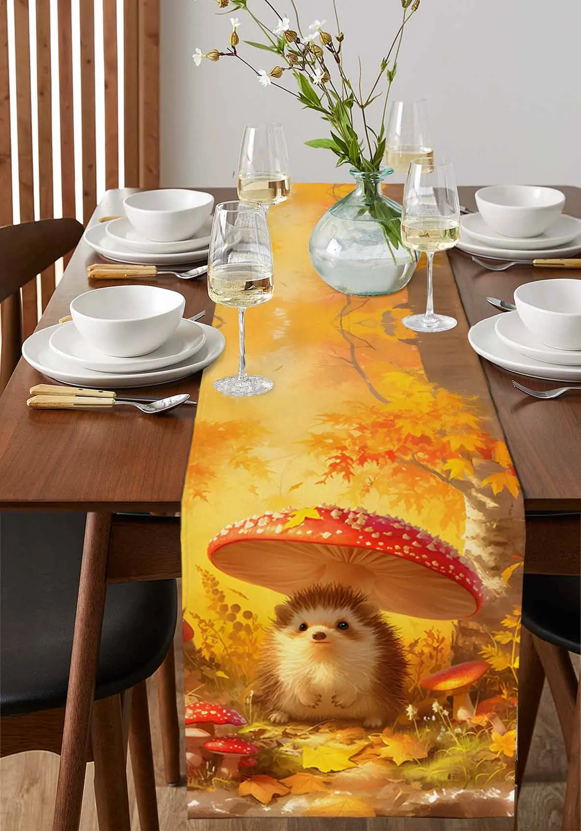 Autumn Forest Hedgehog Mushroom Table Runner For Wedding Party Chirstmas Decoration Coasters Table Runners Mat
Autumn Forest Hedgehog Mushroom Table Runner For Wedding Party Chirstmas Decoration Coasters Table Runners Mat