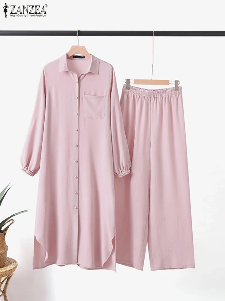 Мусульманские комплекты ZANZEA, комплект из 2 предметов, одежда для Рамадана, костюмы Абая, женские одинаковые комплекты, элегантная рубашка с длинными рукавами, брюки, изозиционная одежда
Мусульманские комплекты ZANZEA, комплект из 2 предметов, одежда для Рамадана, костюмы Абая, женские одинаковые комплекты, элегантная рубашка с длинными рукавами, брюки, изозиционная одежда