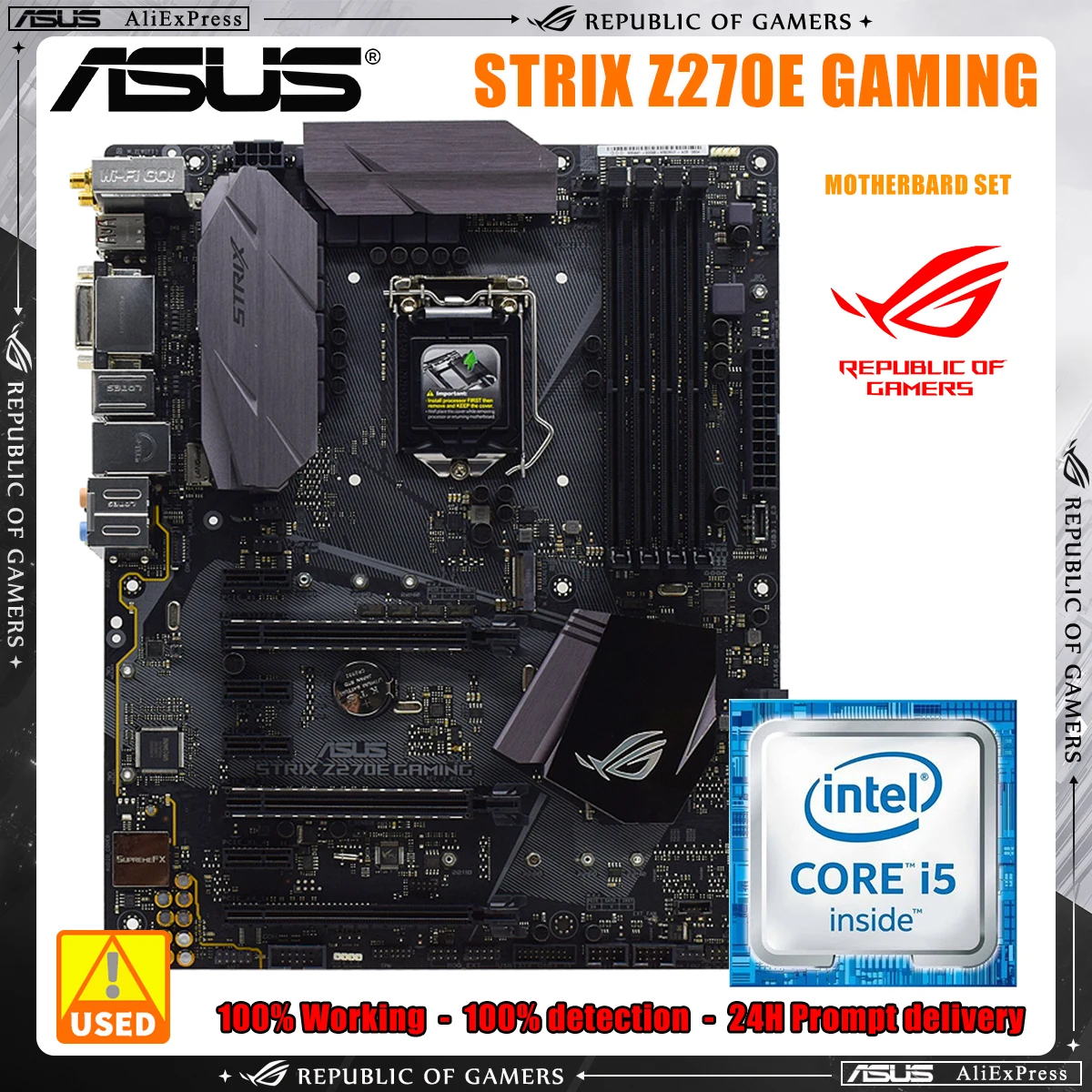 ASUS ROG STRIX Z270E GAMING With I5 6500 Original M.2 NVME 7th Motherboard Set Socket LGA1151 DDR4 Z270 Desktop Motherboard
ASUS ROG STRIX Z270E GAMING With I5 6500 Original M.2 NVME 7th Motherboard Set Socket LGA1151 DDR4 Z270 Desktop Motherboard