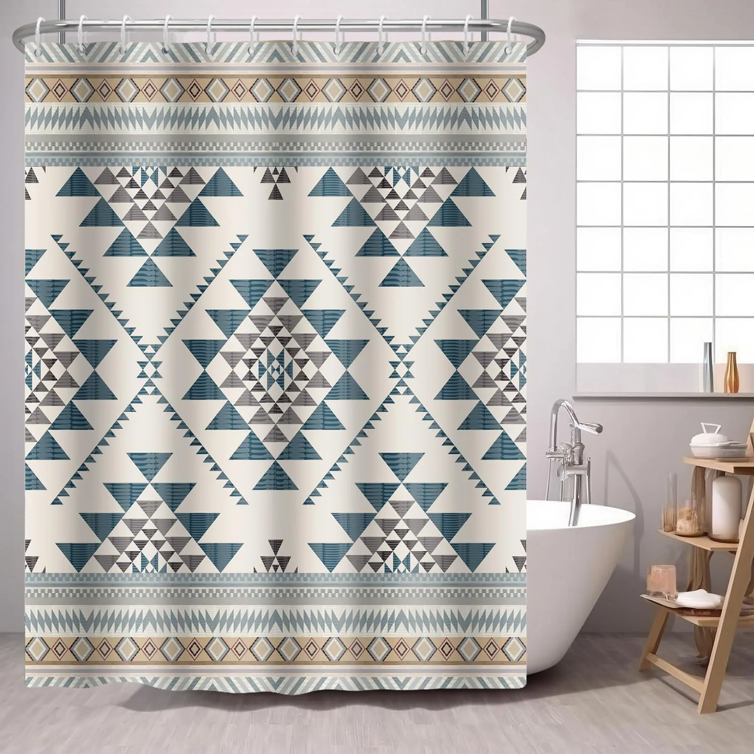 Western Aztec Shower Curtain Southwest Tribal Ethnic Geometric Waterproof Polyester with Hooks for Bathroom Decor
Western Aztec Shower Curtain Southwest Tribal Ethnic Geometric Waterproof Polyester with Hooks for Bathroom Decor