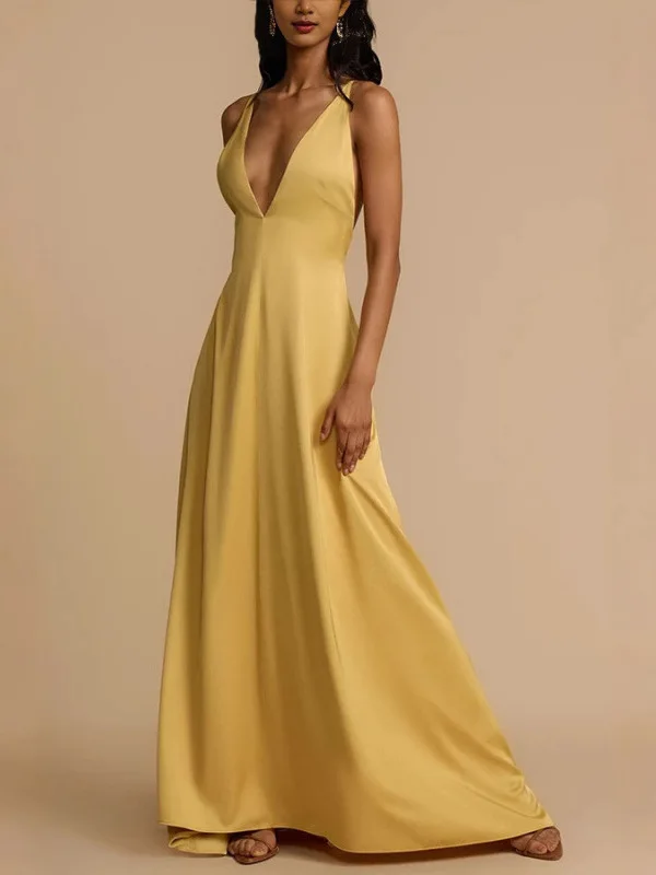 Желтое длинное шелковое платье с v-образным вырезом на бретельках, женское сексуальное летнее платье с высокой талией на молнии, свадебное вечернее платье
Желтое длинное шелковое платье с v-образным вырезом на бретельках, женское сексуальное летнее платье с высокой талией на молнии, свадебное вечернее платье