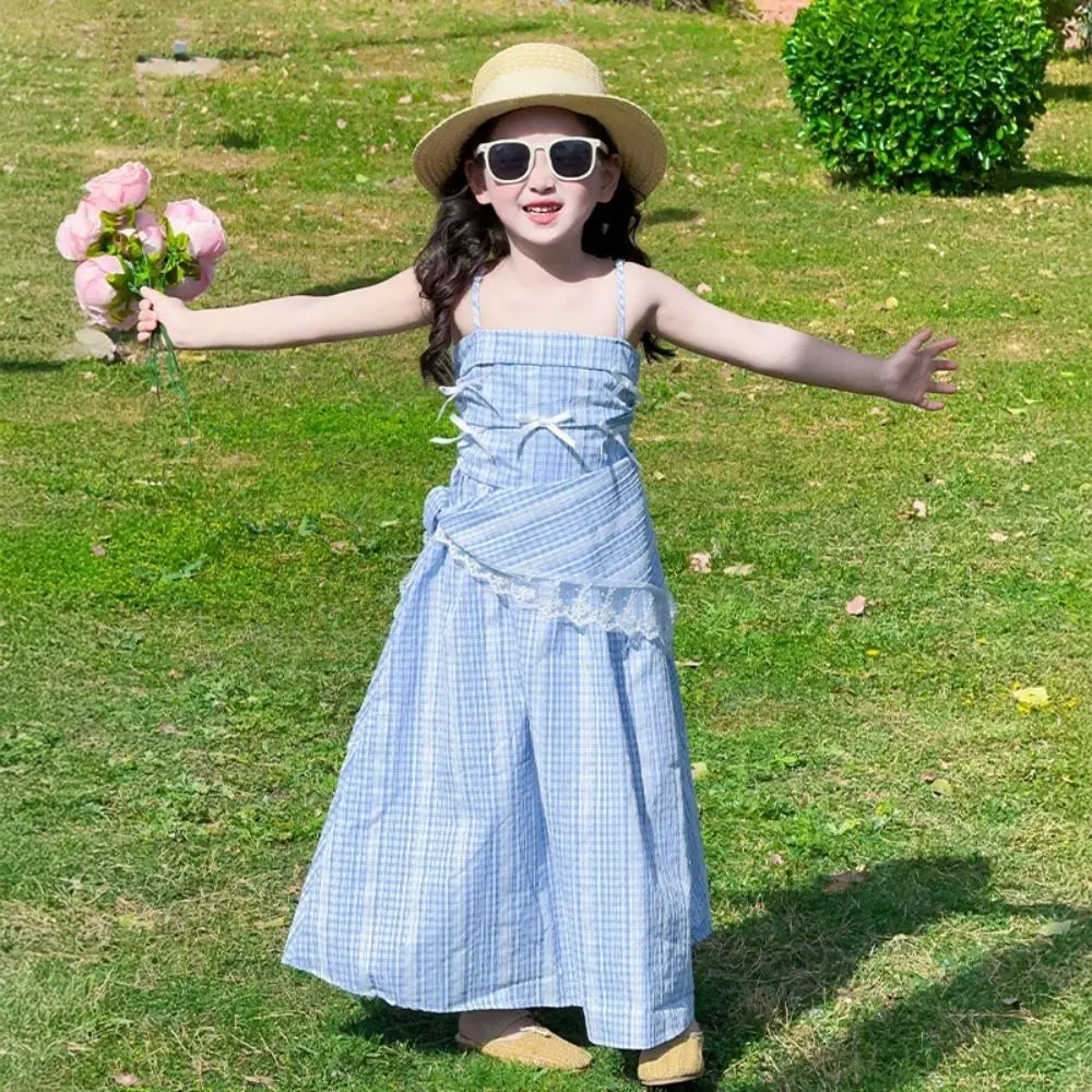 Fashion Loose Girls Princess Grid Dress Party Teenagers Summer Dresses Sweet Beach Vacation Children Sling Dress Holiday
Fashion Loose Girls Princess Grid Dress Party Teenagers Summer Dresses Sweet Beach Vacation Children Sling Dress Holiday