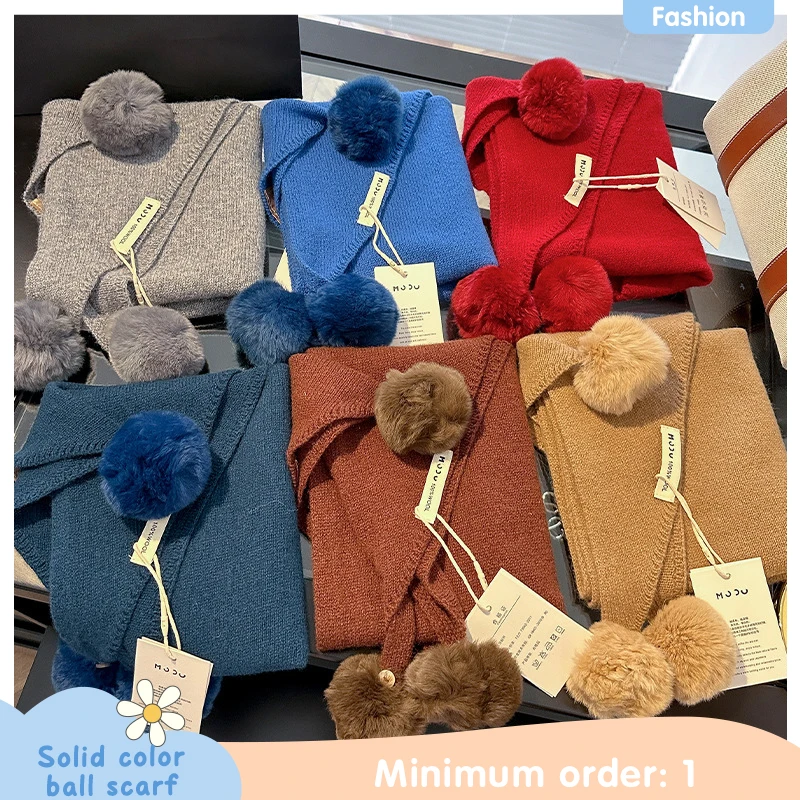 Autumn and Winter Solid Color Ball Triangle Scarf Shawl Women Outdoor Cycling Skiing Travel Versatile Warm Knitted Scarf Luxury
Autumn and Winter Solid Color Ball Triangle Scarf Shawl Women Outdoor Cycling Skiing Travel Versatile Warm Knitted Scarf Luxury