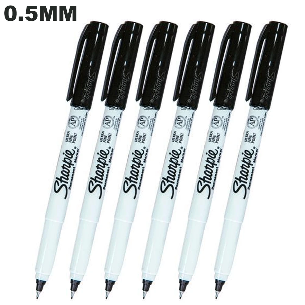 Pack of 6 -Sharpie Permanent Marker Ultra Fine 0.5mm and Medium Tip 1.0mm Oil Waterproof Ink Black Paint Marker Pen
Pack of 6 -Sharpie Permanent Marker Ultra Fine 0.5mm and Medium Tip 1.0mm Oil Waterproof Ink Black Paint Marker Pen