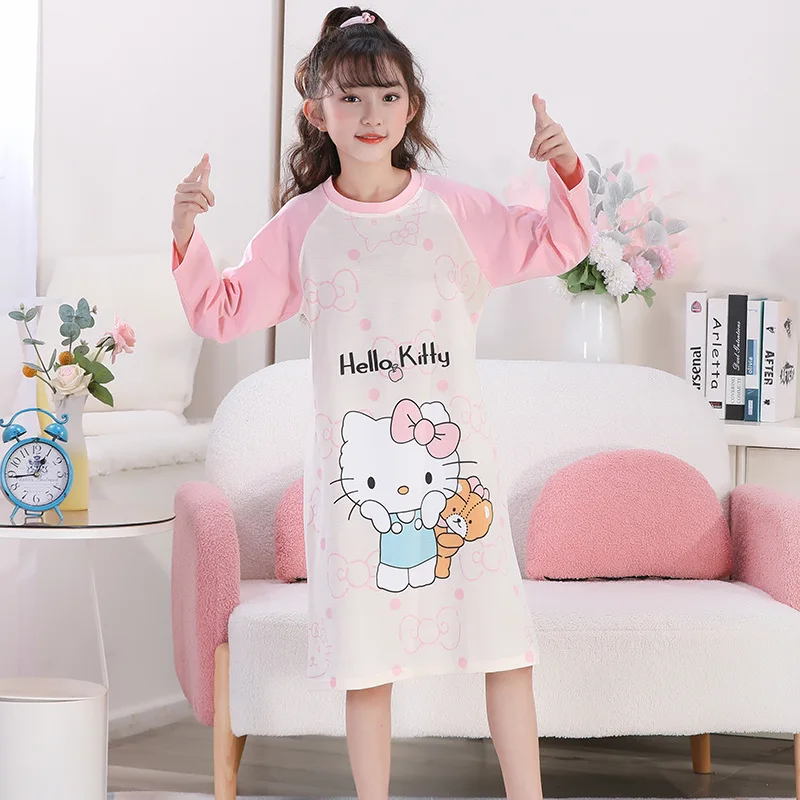 Cartoon Dress Hello Kitty My Melody Kuromi Cinnamoroll Spring Autumn Child Pajamas Cute Girl Long Sleeves Nightdress Homewear
Cartoon Dress Hello Kitty My Melody Kuromi Cinnamoroll Spring Autumn Child Pajamas Cute Girl Long Sleeves Nightdress Homewear