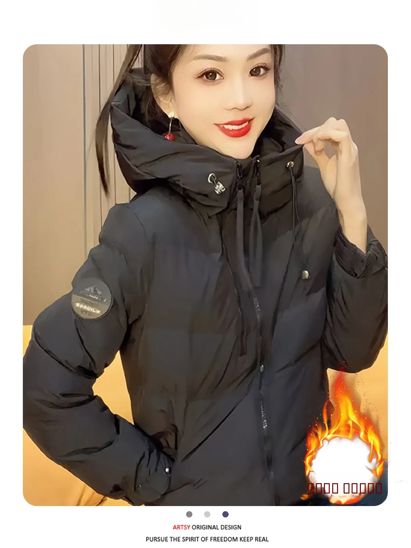 Faionable Casual down Cotton Jaet Women's Winter New Loose Thiened Cotton Coat Outerwear Korean Sle Long Sve Zipper
Faionable Casual down Cotton Jaet Women's Winter New Loose Thiened Cotton Coat Outerwear Korean Sle Long Sve Zipper