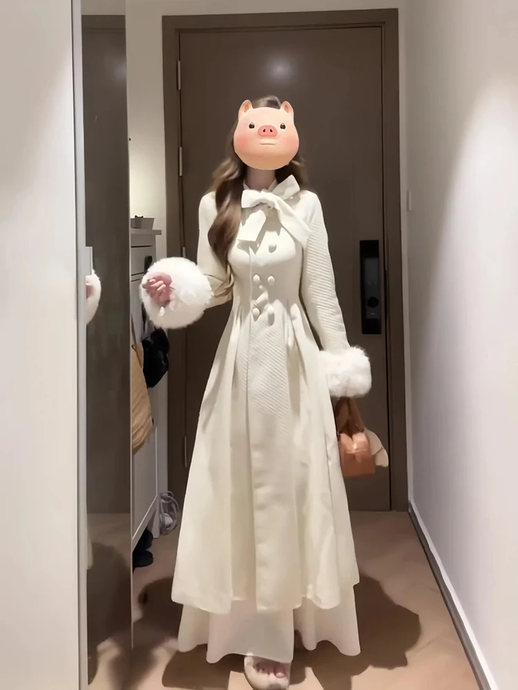 Ele White Woolen Coat Women's Long Sle Slimming Winter Faion Korean Version Polyester Fiber 2025 New Arrival
Ele White Woolen Coat Women's Long Sle Slimming Winter Faion Korean Version Polyester Fiber 2025 New Arrival