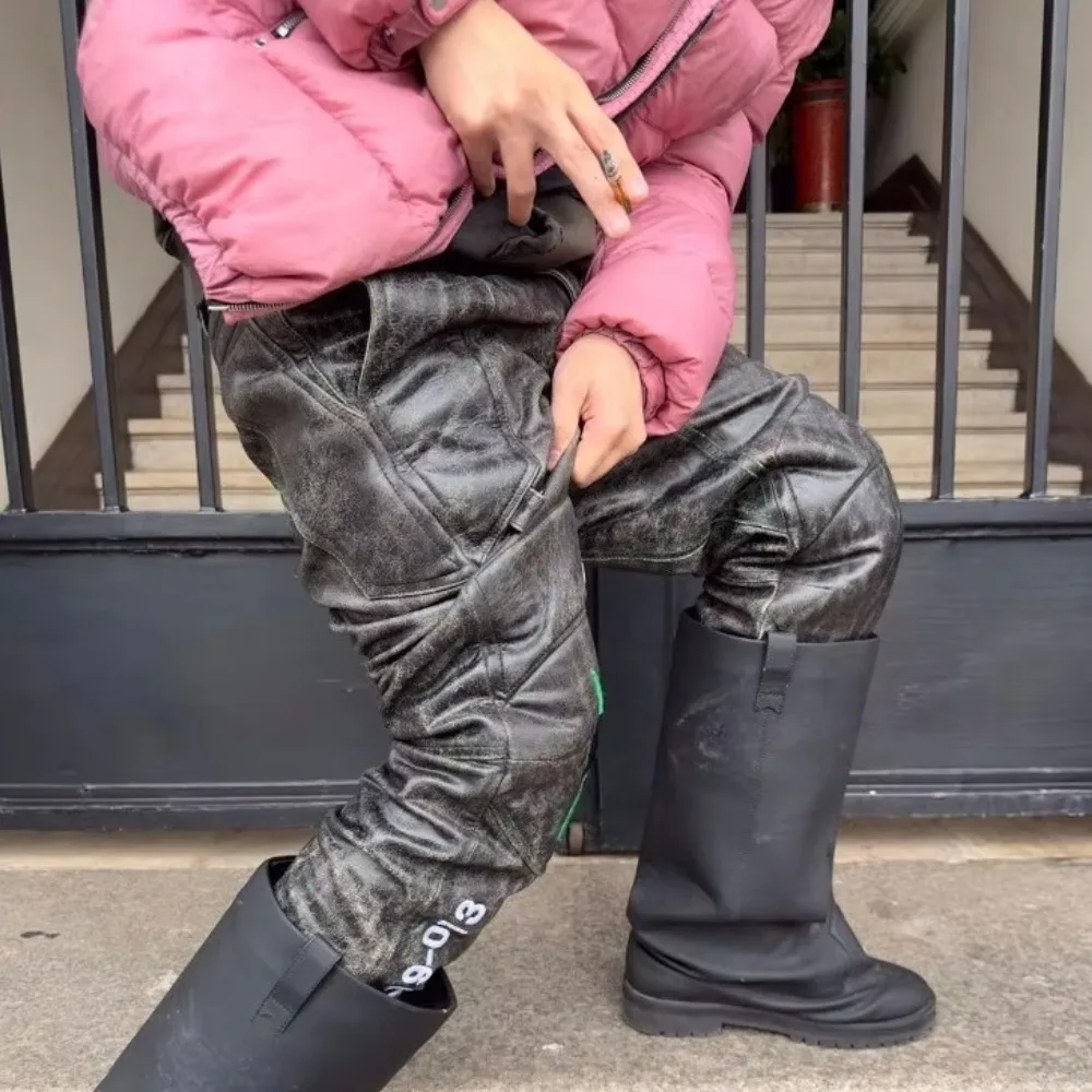NIGO MR Men's Autumn And Winter Trend Cool Burst Leather Pants Retro High Street Punk Straight Leg Work Pants #NGTOP11416
NIGO MR Men's Autumn And Winter Trend Cool Burst Leather Pants Retro High Street Punk Straight Leg Work Pants #NGTOP11416