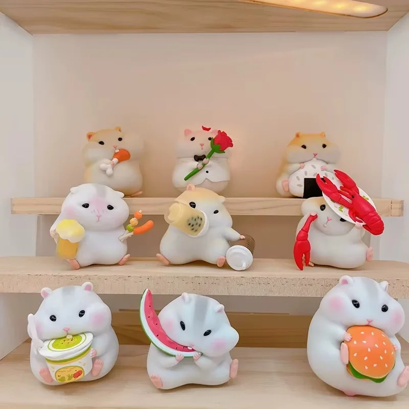 Foodie Series Hamster Clarke Figures Flocking Mouse Small Animals Gourmet Hamster Figures Home Model Pvc Toys Children Gifts
Foodie Series Hamster Clarke Figures Flocking Mouse Small Animals Gourmet Hamster Figures Home Model Pvc Toys Children Gifts