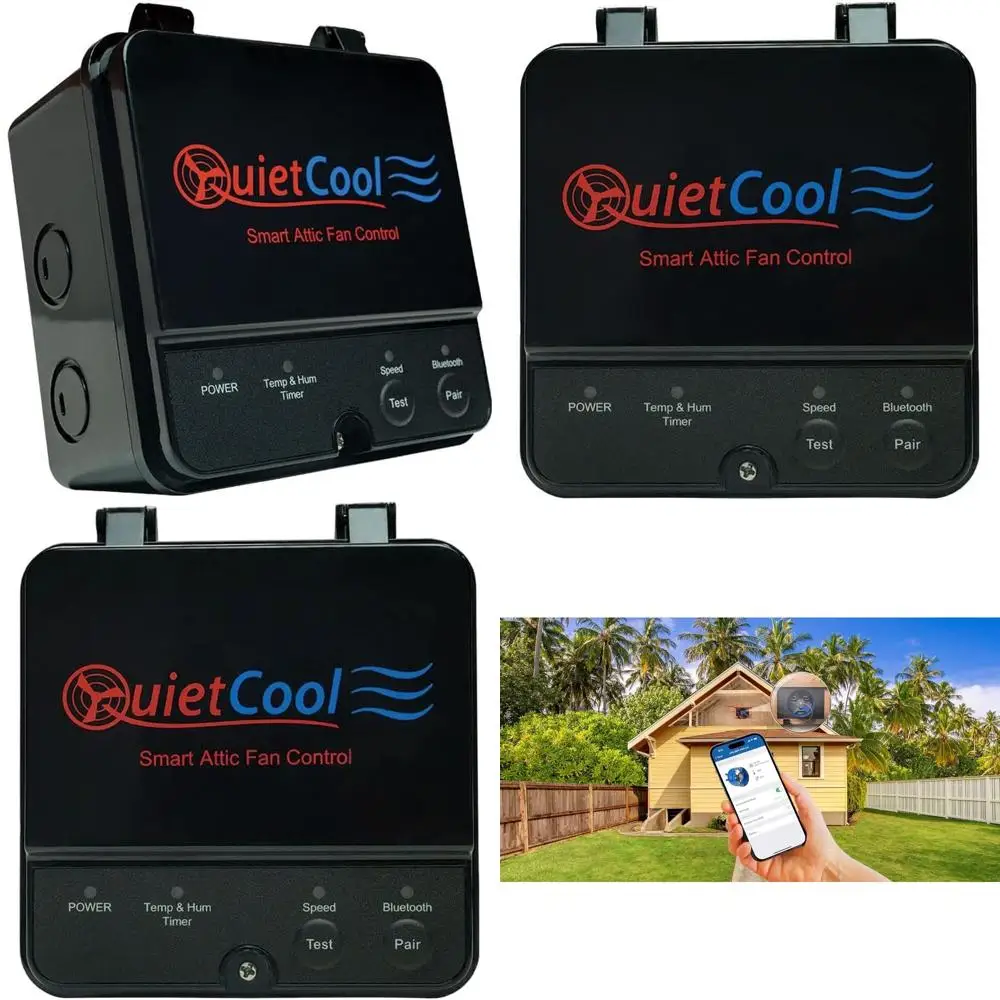 Attic Fan Control - App-Enabled with Built-in Presets and Safety Shutoff - Ideal Upgrade for Existing Attic Fans
Attic Fan Control - App-Enabled with Built-in Presets and Safety Shutoff - Ideal Upgrade for Existing Attic Fans