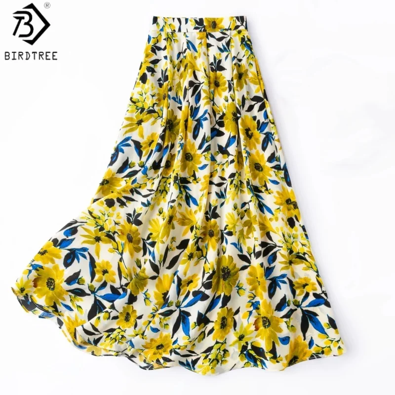 Birdtree, 100% Real Silk Print Skirt, Double Layer, Women Double Crepe Vacation Skirts, Elastic Waist, 2026 Summer New D65308JF
Birdtree, 100% Real Silk Print Skirt, Double Layer, Women Double Crepe Vacation Skirts, Elastic Waist, 2026 Summer New D65308JF