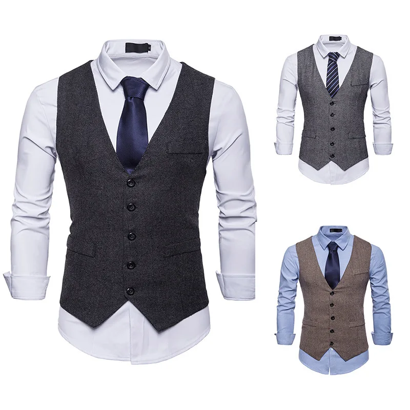Spring and Autumn British Slim Fit Men's Single Breasted V-neck Herringbone Casual Vest Business Men's Sweetheart Trendy
Spring and Autumn British Slim Fit Men's Single Breasted V-neck Herringbone Casual Vest Business Men's Sweetheart Trendy