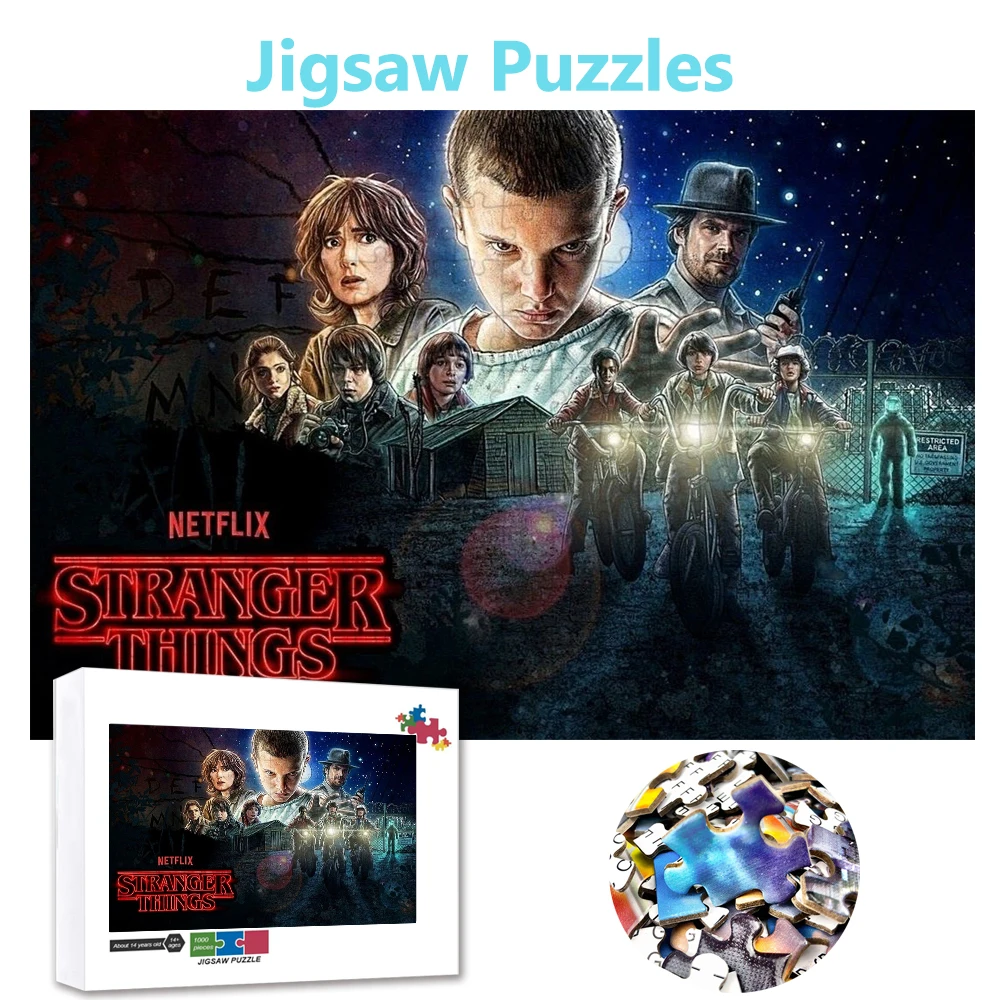 Stranger Things 108/200/300/500/1000/1500 Piece Jigsaw Puzzle for Parent-Child Interactive Intelligence Game Toys
Stranger Things 108/200/300/500/1000/1500 Piece Jigsaw Puzzle for Parent-Child Interactive Intelligence Game Toys
