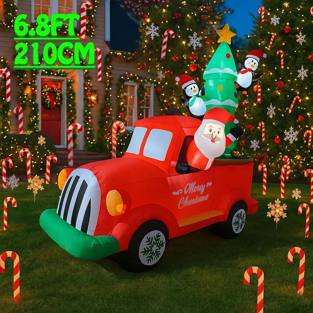 6.8FT Outdoor Holiday Inflatable Decoration Santa Red Truck Lights Christmas Yard Decor Xmas Home Ornaments Party Toys Props
6.8FT Outdoor Holiday Inflatable Decoration Santa Red Truck Lights Christmas Yard Decor Xmas Home Ornaments Party Toys Props
