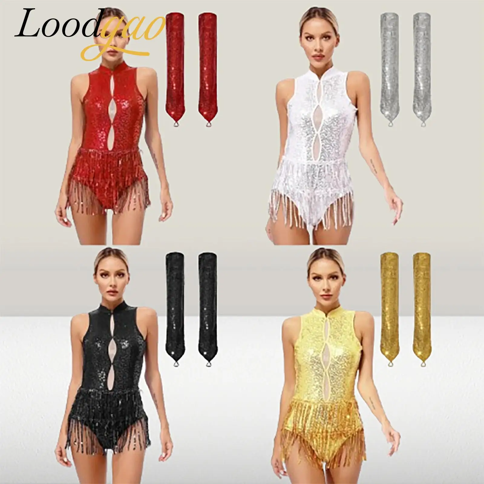 Tassel Latin Dance Costume for Girl Glittery Sequins Fringed Leotard Performance Gloves Women Tango ChaCha Salsa Costume
Tassel Latin Dance Costume for Girl Glittery Sequins Fringed Leotard Performance Gloves Women Tango ChaCha Salsa Costume