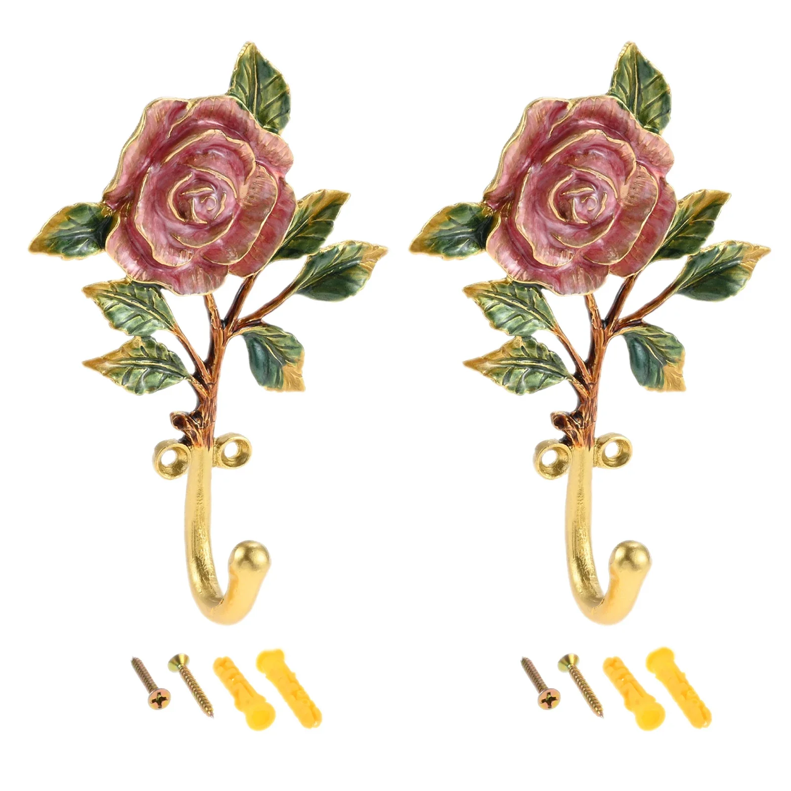 2Pcs Heavy Duty Metal Retro Decorative Elegant Flower Shaped Wall Mounted Hooks Hanger Holder for Hanging Clothes Towel Hat Keys
2Pcs Heavy Duty Metal Retro Decorative Elegant Flower Shaped Wall Mounted Hooks Hanger Holder for Hanging Clothes Towel Hat Keys