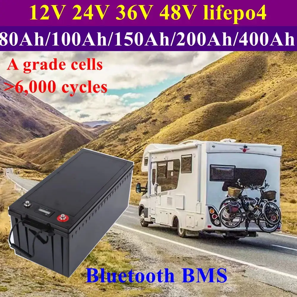 Waterproof 12V 24V 36V 48V 80Ah 100Ah 150Ah 200Ah 400Ah Lifepo4 battery BMS inside for trolling motor boat RV +Charger
Waterproof 12V 24V 36V 48V 80Ah 100Ah 150Ah 200Ah 400Ah Lifepo4 battery BMS inside for trolling motor boat RV +Charger