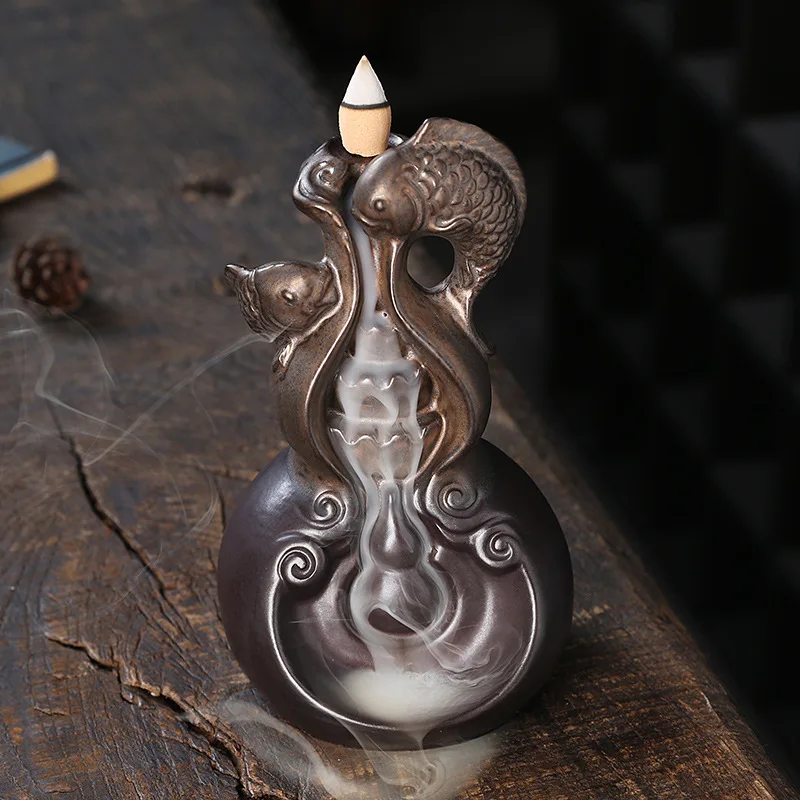 Ceramic Gourd Backflow Incense Burner Chinese Style Symbol of Abundance for Zen Home Decor Meditation Gift
Ceramic Gourd Backflow Incense Burner Chinese Style Symbol of Abundance for Zen Home Decor Meditation Gift