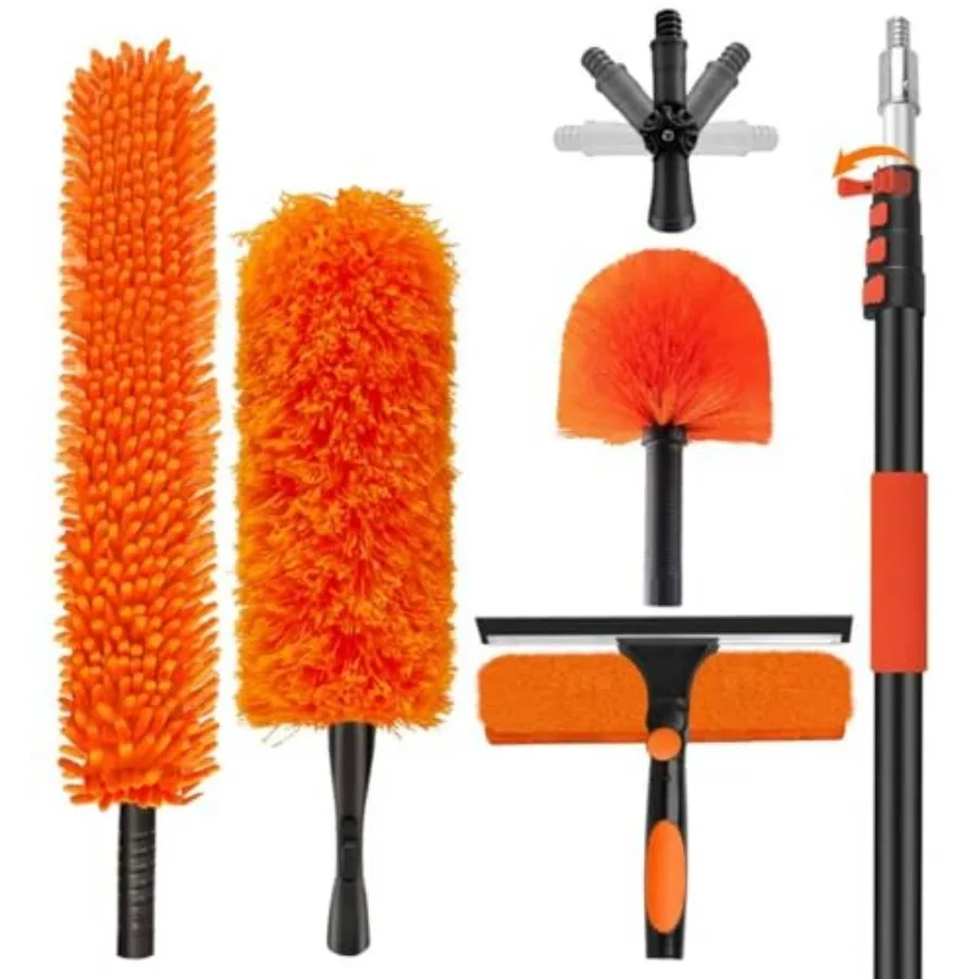 26FT High Reach Duster Cleaning Kit with 20FT Pole 4-in-1 Tool Set with Universal Swivel Joint High Ceiling Fan Cleaner Microfi
26FT High Reach Duster Cleaning Kit with 20FT Pole 4-in-1 Tool Set with Universal Swivel Joint High Ceiling Fan Cleaner Microfi