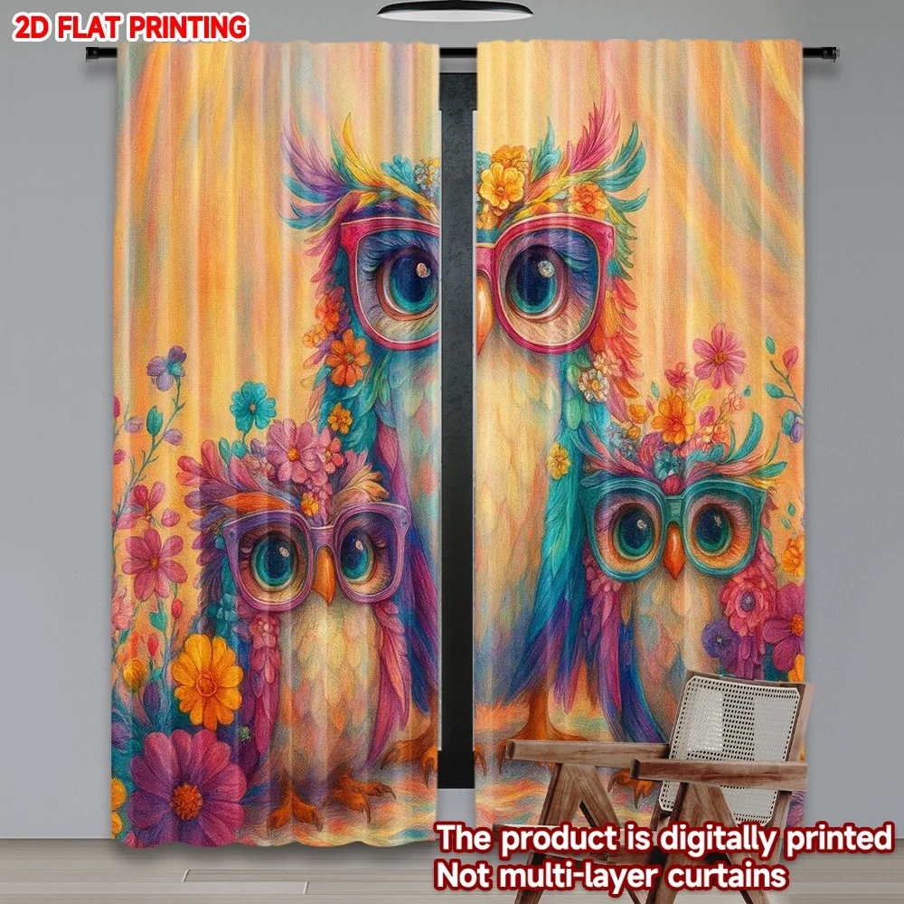 2D flat printing 2pcs Curtain Colored Cute Owls Digital Printed Polyester Drapes Festive Holiday for Drapes for Bedroom Window
2D flat printing 2pcs Curtain Colored Cute Owls Digital Printed Polyester Drapes Festive Holiday for Drapes for Bedroom Window