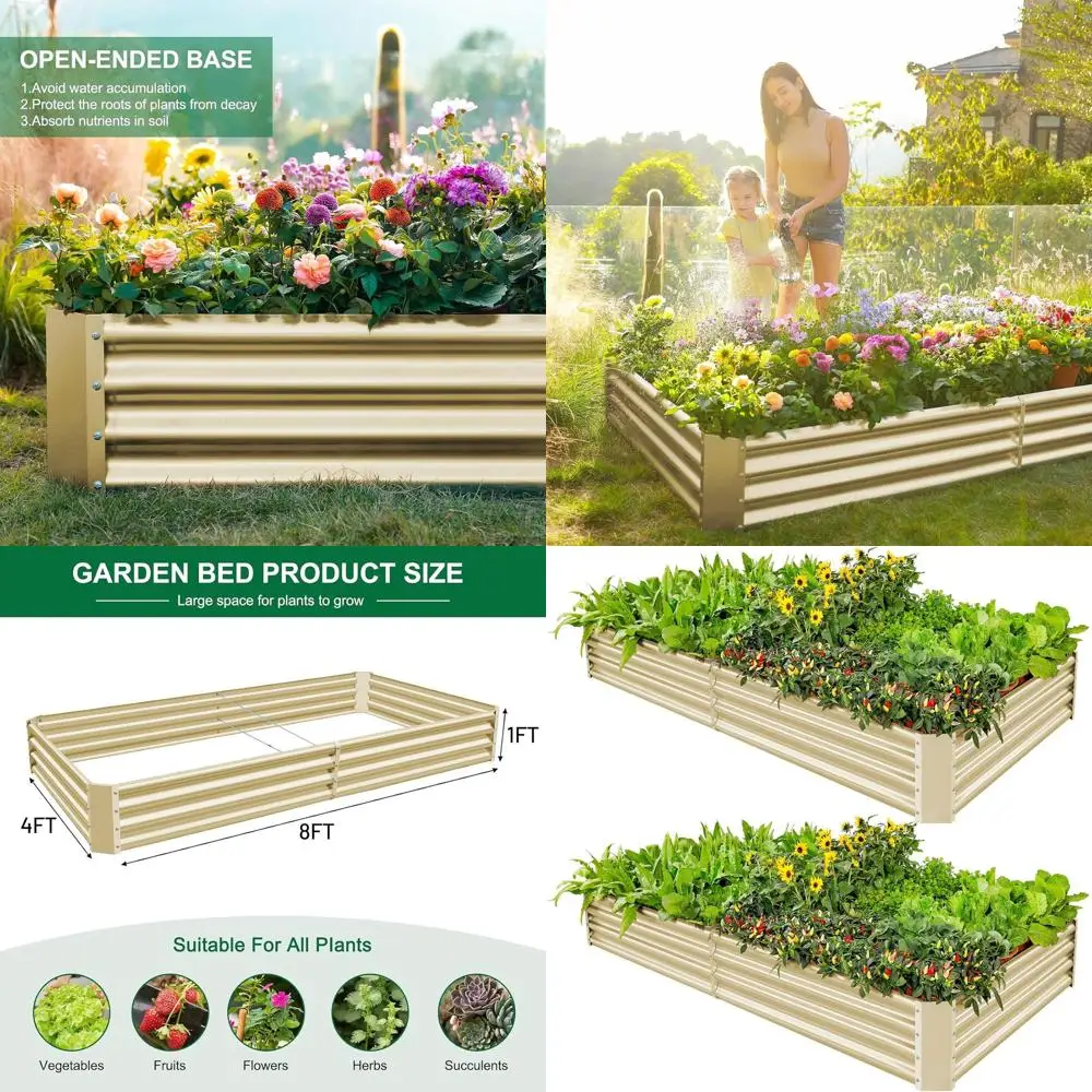 Комплект из 2 оцинкованных садовых кроватей размером 8x4x1 футов, уличные металлические горшки для глубоких растений, цветов, зелени и трав (кремовый Y)
Комплект из 2 оцинкованных садовых кроватей размером 8x4x1 футов, уличные металлические горшки для глубоких растений, цветов, зелени и трав (кремовый Y)