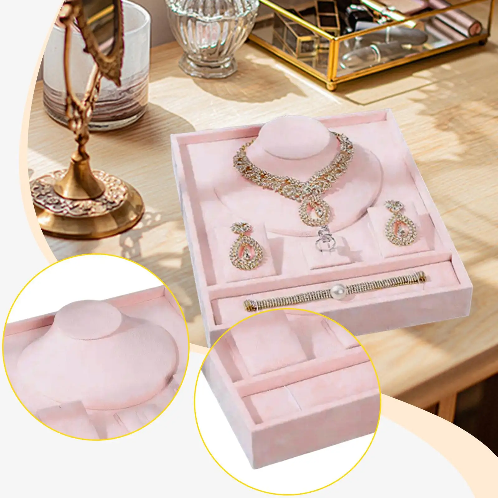 Jewelry Organizer Storage Tray Display for Necklace Rings Bracelet Earrings Versatile Holder for Shop Dressing Room Showroom
Jewelry Organizer Storage Tray Display for Necklace Rings Bracelet Earrings Versatile Holder for Shop Dressing Room Showroom