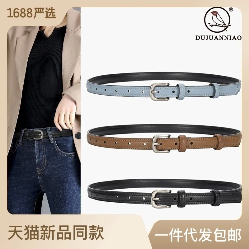 100% genuine real leather Leather women's small belt jeans, fashionable versatile , thin decoration, simple Korean trouser
100% genuine real leather Leather women's small belt jeans, fashionable versatile , thin decoration, simple Korean trouser