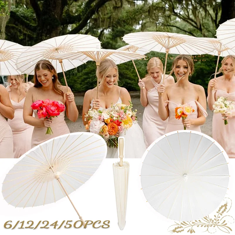 6-50Pcs 23.6/33Inches Wedding Paper Umbrellas White Parasols bulk for Wedding Guests Bridal Party Decor Photo Props DIY Painting
6-50Pcs 23.6/33Inches Wedding Paper Umbrellas White Parasols bulk for Wedding Guests Bridal Party Decor Photo Props DIY Painting