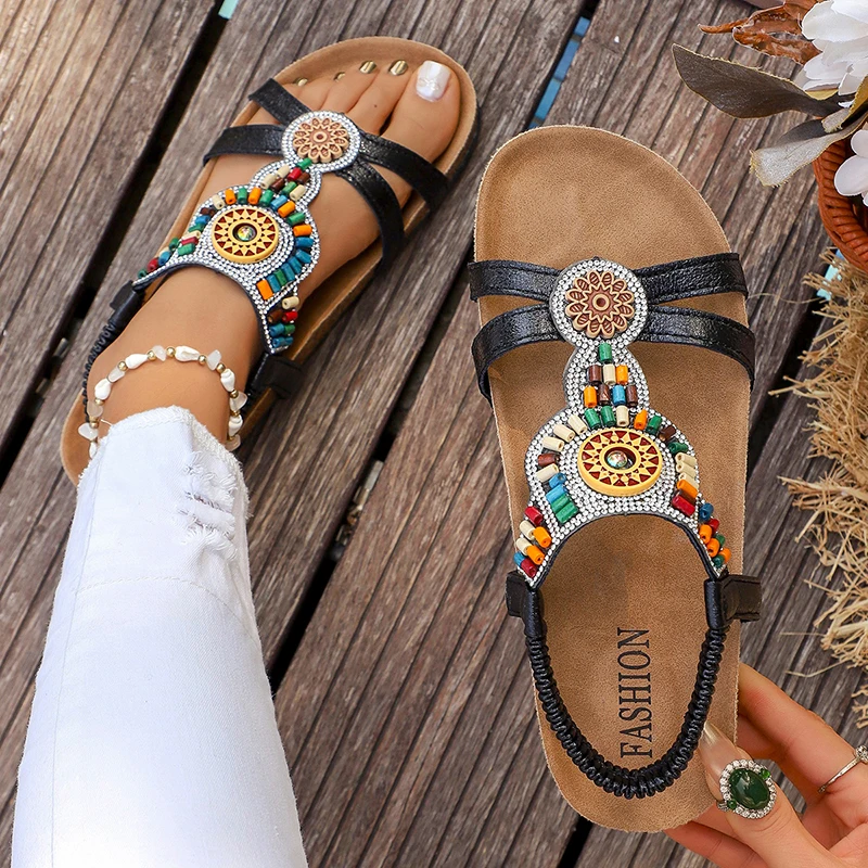 2026 New Women Flat Sandals Bohemian Style Sandals Thick Sole Non Slip Beach Shoes Woman Colorful Bead Chunky Platform Shoes
2026 New Women Flat Sandals Bohemian Style Sandals Thick Sole Non Slip Beach Shoes Woman Colorful Bead Chunky Platform Shoes
