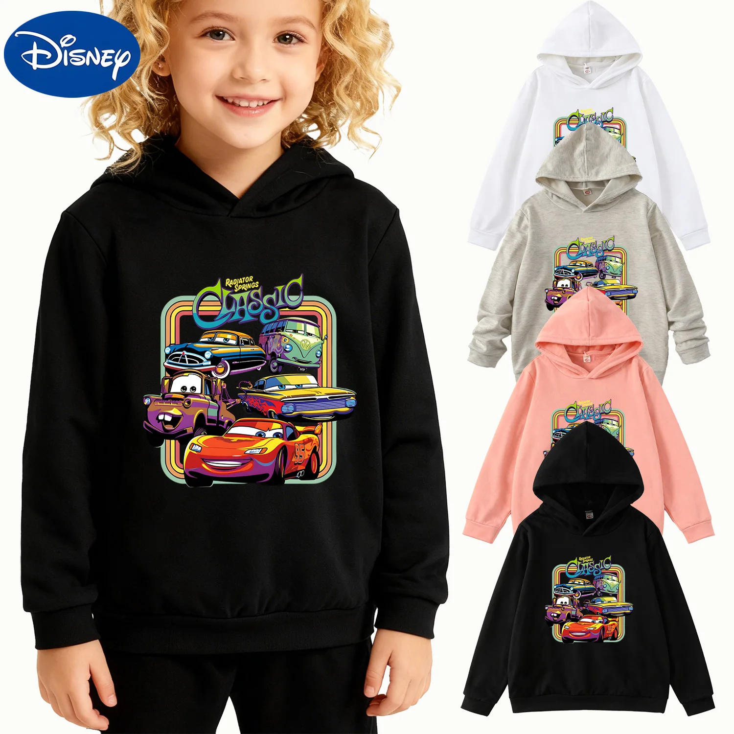 Kids Disney Cars Radiator Springs Hoodie, Black Long Sleeve Pullover
Kids Disney Cars Radiator Springs Hoodie, Black Long Sleeve Pullover