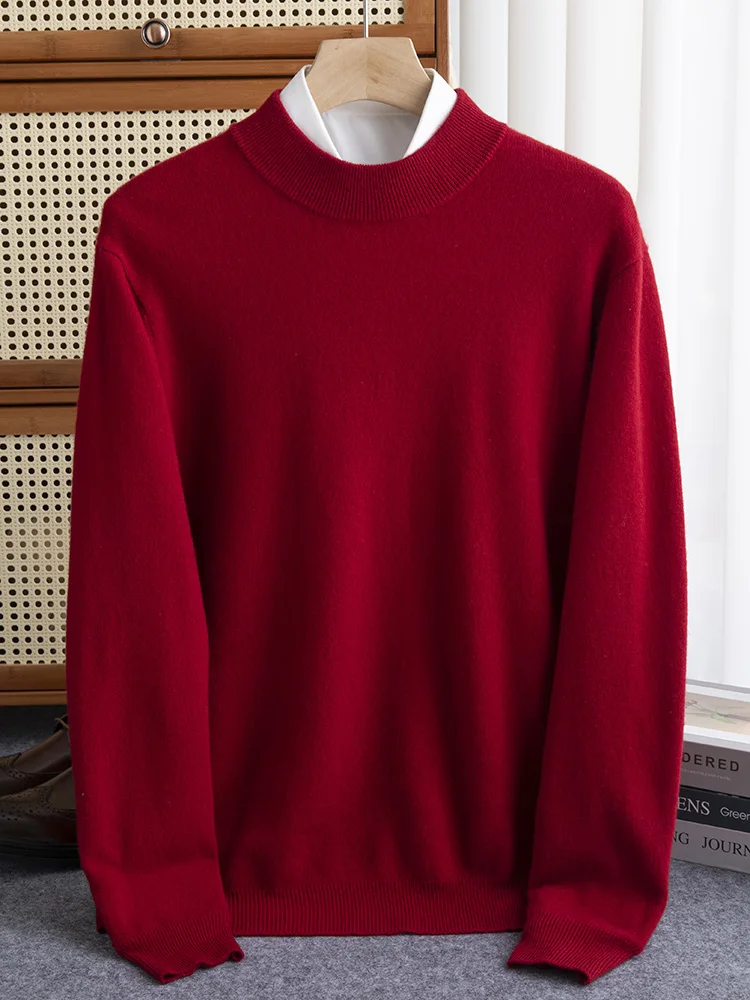 TLOML Men's Mock Neck Wool Pullover Sweater Basic Solid Soft Warm Cashmere Sweater 100% Merino Wool Knitwear Autumn Winter Tops
TLOML Men's Mock Neck Wool Pullover Sweater Basic Solid Soft Warm Cashmere Sweater 100% Merino Wool Knitwear Autumn Winter Tops