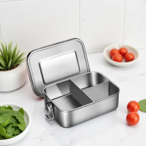 Boîte à déjeuner Bento pour adultes, boîte à déjeuner hermétique en acier inoxydable 316, conteneurs de préparation de repas coniques, boîte à Bento pour déjeuner emballé sans BPA
