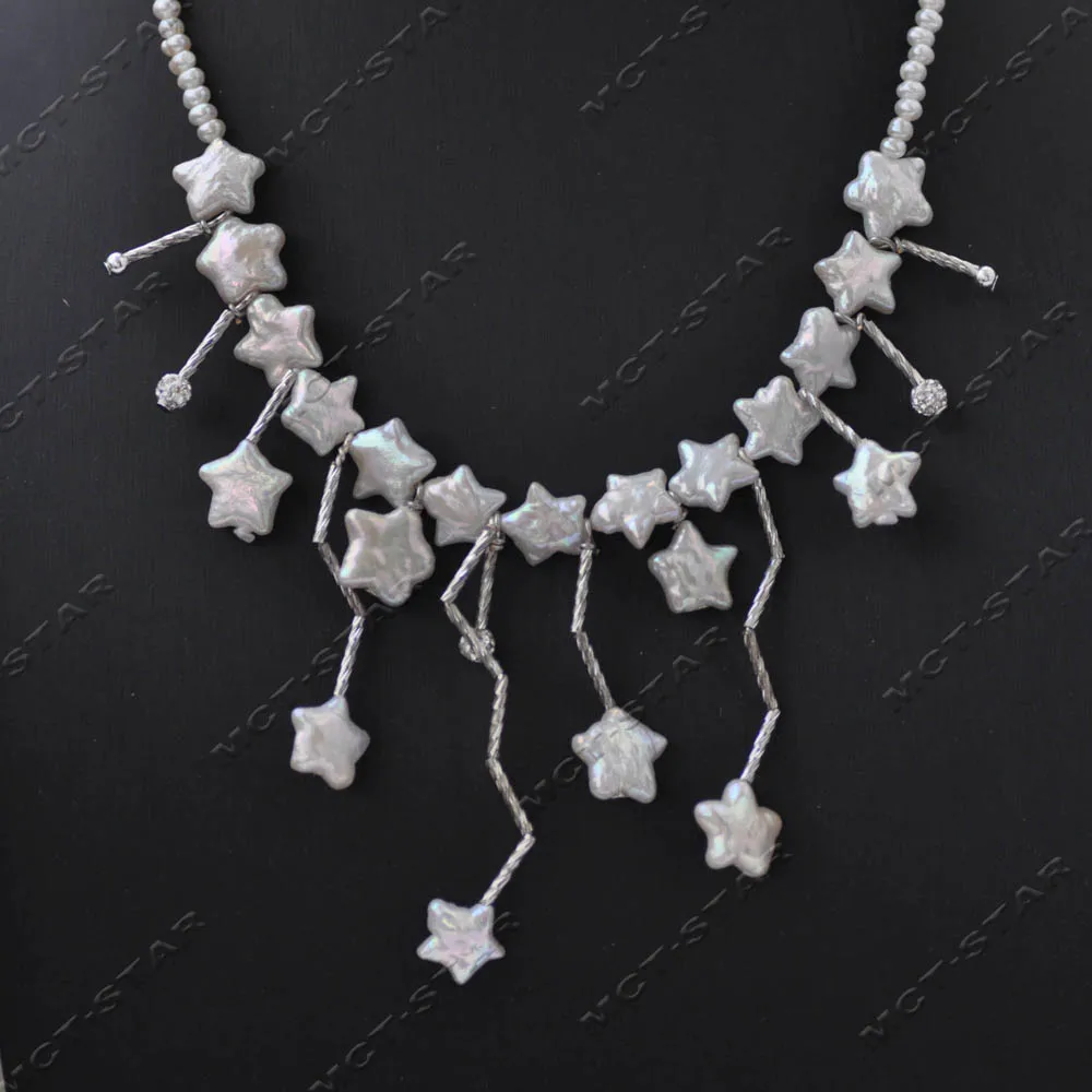 MCT·STAR "Starry Sky" 17.5'' 11mm White Round Five-Pointed Star Freshwater Pearl Necklace Pendant (Z14159)
MCT·STAR "Starry Sky" 17.5'' 11mm White Round Five-Pointed Star Freshwater Pearl Necklace Pendant (Z14159)