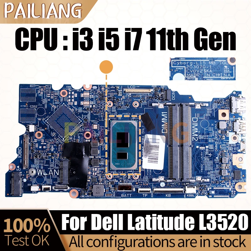 For Dell Latitude L3520 Notebook Mainboard Laptop 203070-1 0R31RD 00DN01 08N6T5 0VT31N i3i5i7 11th Motherboard Full Tested
For Dell Latitude L3520 Notebook Mainboard Laptop 203070-1 0R31RD 00DN01 08N6T5 0VT31N i3i5i7 11th Motherboard Full Tested