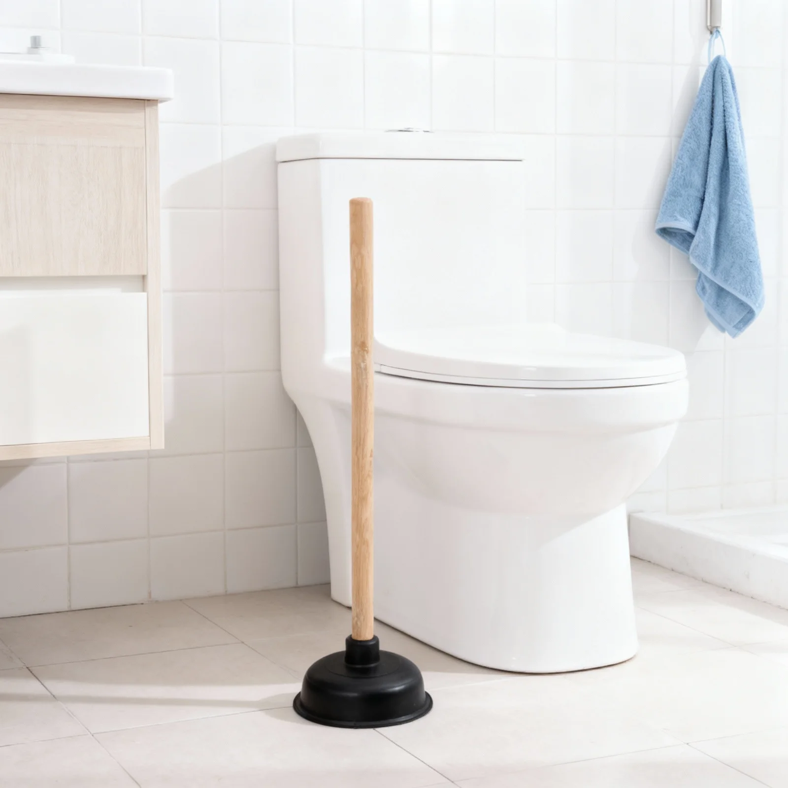 Wooden Handle Plunger for Bathroom and Toilet Rubber Cup Design for Strong Suction Drain Cleaning Tool Bathroom Accessories
Wooden Handle Plunger for Bathroom and Toilet Rubber Cup Design for Strong Suction Drain Cleaning Tool Bathroom Accessories