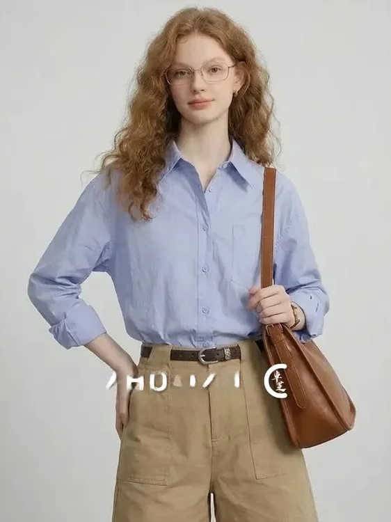 ZhuoZhi lectual Sle Blue Collar irt Casual Versatile Women's Spring 2026 New Faion Loose Fit Button up
ZhuoZhi lectual Sle Blue Collar irt Casual Versatile Women's Spring 2026 New Faion Loose Fit Button up