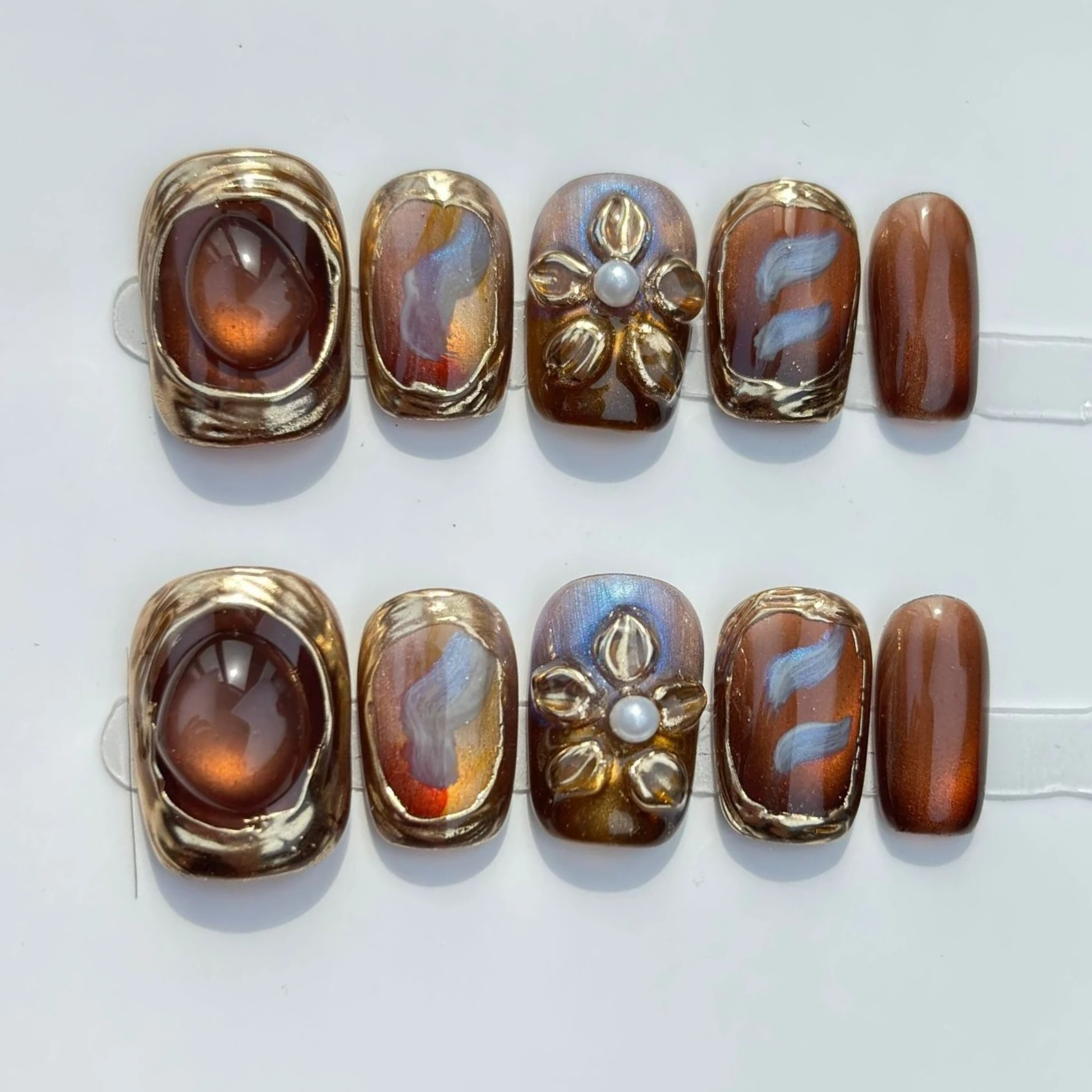 10Pcs Rose Gold Nail Art Full Cover Amber Exquisite 3D Flower Gentle French Short Ballet Spice Fake Nails Reusable Wearable Nail
10Pcs Rose Gold Nail Art Full Cover Amber Exquisite 3D Flower Gentle French Short Ballet Spice Fake Nails Reusable Wearable Nail