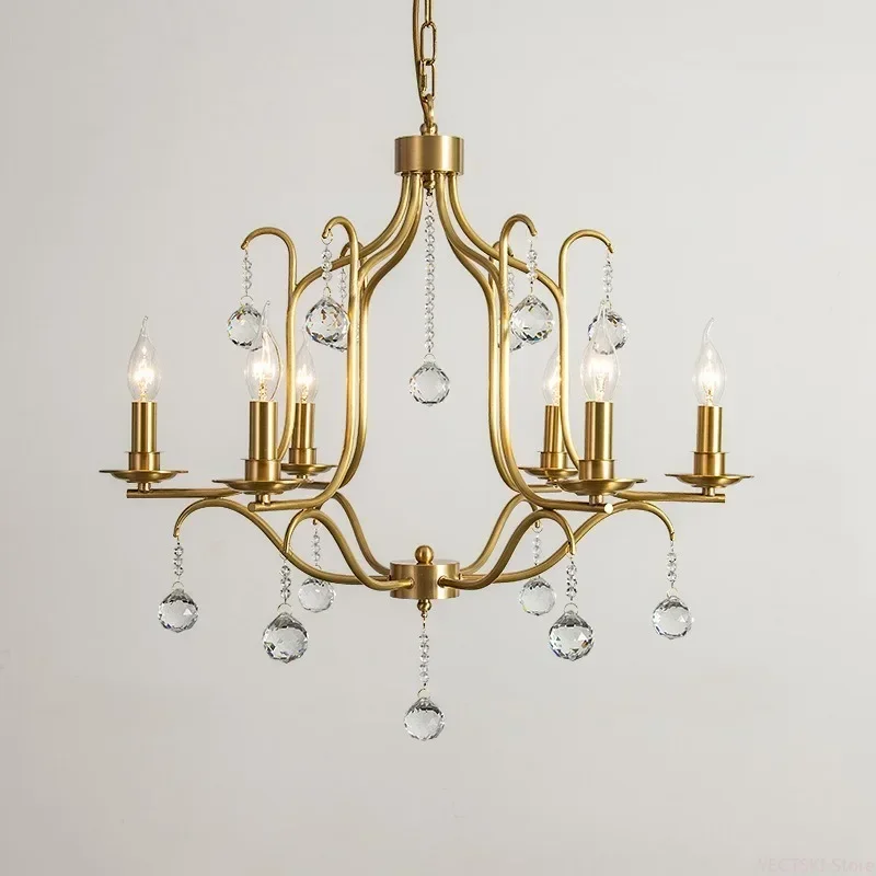 GHEUVNJ French retro restaurant bedroom study American style lighting fixtures, light luxury crystal lights
GHEUVNJ French retro restaurant bedroom study American style lighting fixtures, light luxury crystal lights