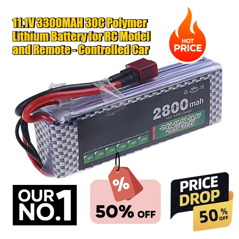 11.1V 3300MAH 30C Polymer Lithium Battery for RC Model and Remote - Controlled Car
11.1V 3300MAH 30C Polymer Lithium Battery for RC Model and Remote - Controlled Car