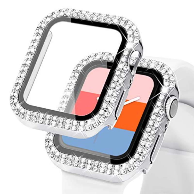 Diamond+Tempered Film Case For Apple Watch 45mm 44mm 42mm 40mm 41mm Glass Protective Cover For iWatch series 8 7 6 5 4 3 SE Case
Diamond+Tempered Film Case For Apple Watch 45mm 44mm 42mm 40mm 41mm Glass Protective Cover For iWatch series 8 7 6 5 4 3 SE Case