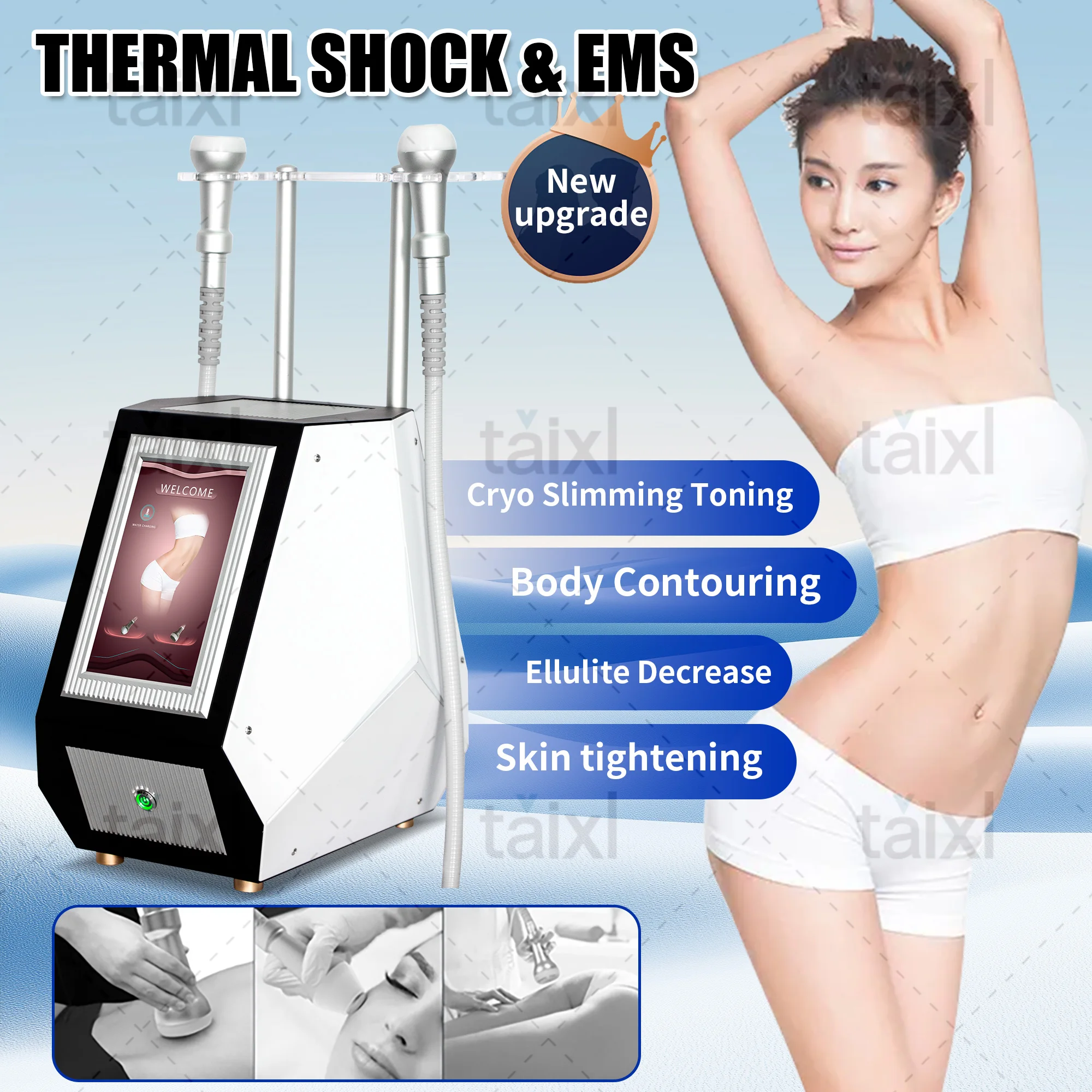 Cryo Slimming Cryotherapy Thermal Cool Cryoskin Body Facial Slimming Shock Cooling air Aesthetic Device Machine
Cryo Slimming Cryotherapy Thermal Cool Cryoskin Body Facial Slimming Shock Cooling air Aesthetic Device Machine