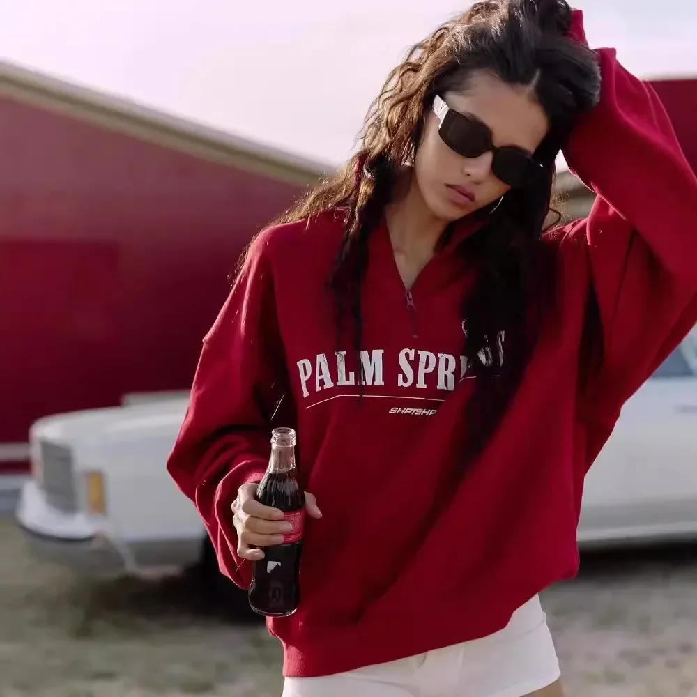 Yaminiya Spring Hoodies Women Letter Print Y2k Sweatshirt Hoodie Red Turtleneck Half Zipper Collar Pullover Tops K Pop Clothes
Yaminiya Spring Hoodies Women Letter Print Y2k Sweatshirt Hoodie Red Turtleneck Half Zipper Collar Pullover Tops K Pop Clothes